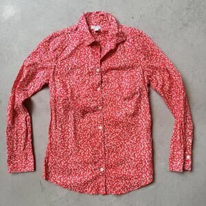 J.Crew Women's Red Floral Button-Up Shirt XXS